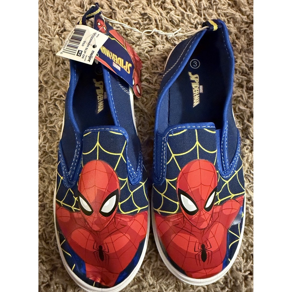 Boys Girls Marvel Spider-man Slip on Shoes Sneakers Size 3  NWT